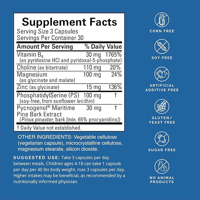 BRAINMD Dr Amen Attention Support - 90 Capsules Pack of 2 - Promotes Mental Focus &amp Impulse Control - Gluten Free - 60 Total Servings
