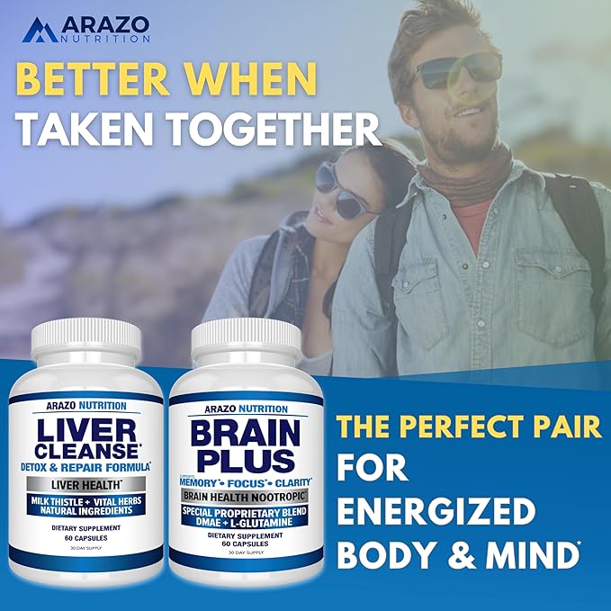 Arazo Nutrition Liver Cleanse Detox &amp Repair Formula – Milk Thistle Herbal Support Supplement: Silymarin Beet Artichoke Dandelion Chicory Root
