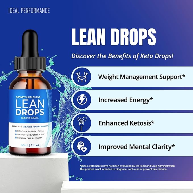 Lean Drops Official Lean Droppers Supplement - Maximum Strength All Natural Keto Liquid Formula to Sustain Active Lifestyle &amp Fitness Goals Premium Lean Drops Advanced Reviews (2 Pack)