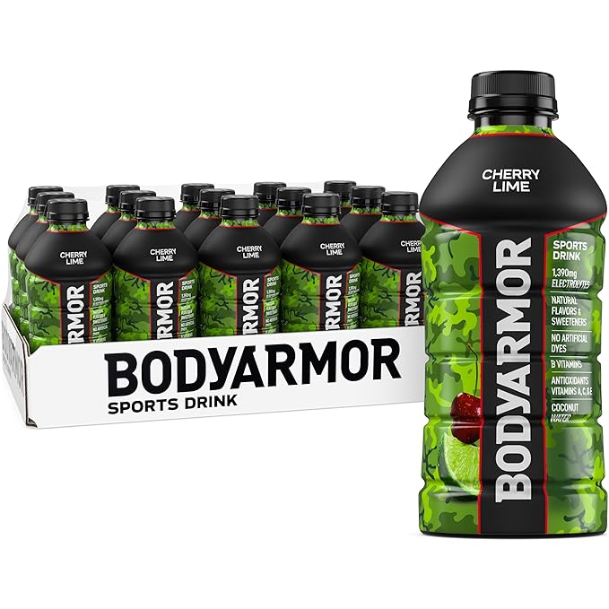 BODYARMOR Sports Drink Cherry Lime Electrolyte Drink Hydration 28 Fl Oz Bottles (15 Pack) Flavored Coconut Water with B Vitamins &amp Antioxidants