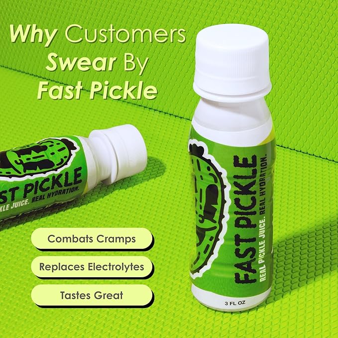 Fast Pickle Juice Pickle Shots For Leg Cramps Relief - Hydration &amp Electrolyte Support No Sugar Natural Ingredients - 3 Oz 24 Pack