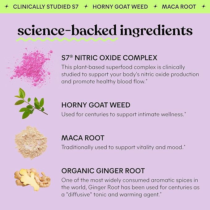 Lemme Play Daily Intimacy Gummies for Women and Men w/Clinically-Studied S7 Nitric Oxide Complex for Healthy Blood Flow Maca Root Goat Weed - Cherry Flavored (60 Count)