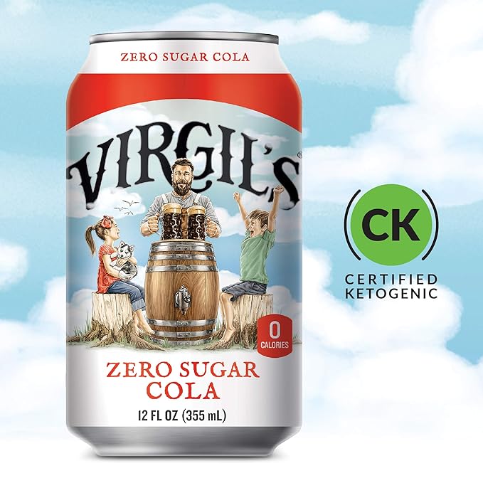 Virgilâ€™s Zero Sugar Cola Great Tasting Zero Calorie Keto Friendly Soda (6-12oz cans)