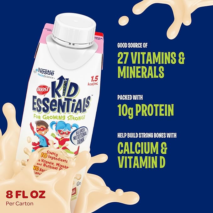 BOOST KID ESSENTIALS 1.5 Strawberry Splash 8 Fl oz (Pack of 24)
