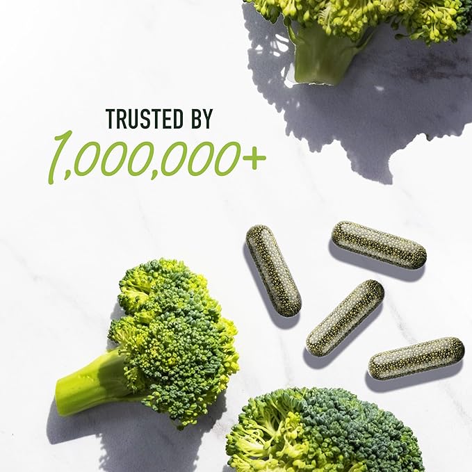 50MG Sulforaphane Supplement from Broccoli Sprouts | NRF2 Activation Cellular Health &amp Immune Support | Glucoraphanin Myrosinase &amp Antioxidants | Third-Party Tested | 60 Broccoli Seed Microb