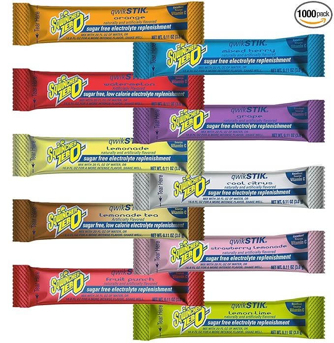 Qwik Stiks Sugar-Free Electrolyte Powdered Beverage Mix Assorted Flavors - 1000 stiks pack