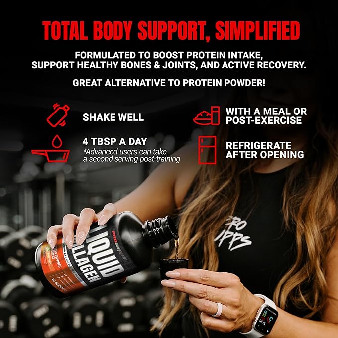 ProSupps Amino23 Liquid Collagen Shots Citrus Punch - Collagen Peptide Post Workout Supplement Supports Healthy Aging Joints Skin &amp Hair - Gluten-Free &amp Zero Sugar - 16 Servings