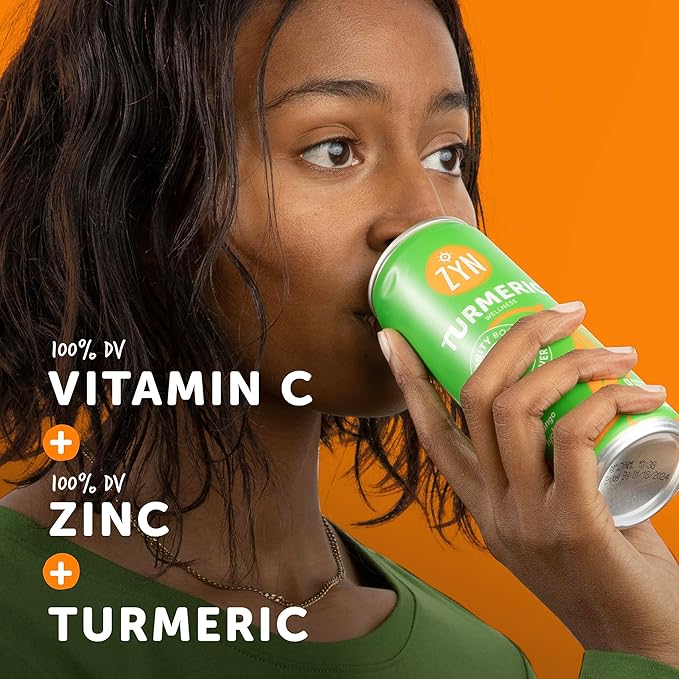 ZYN Turmeric Wellness Drink (6 Pack) Mango Lychee Flavored Turmeric Curcumin with Black Pepper No Added Sugar Low Carb &amp Low Calorie Clean Alternative