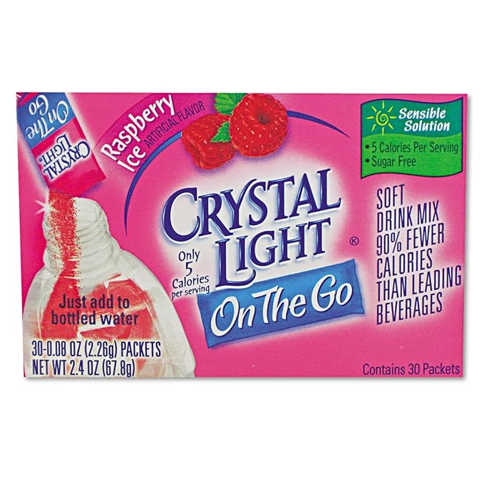Crystal Light 79800 Flavored Drink Mix Raspberry Ice 30 .08oz Packets/Box