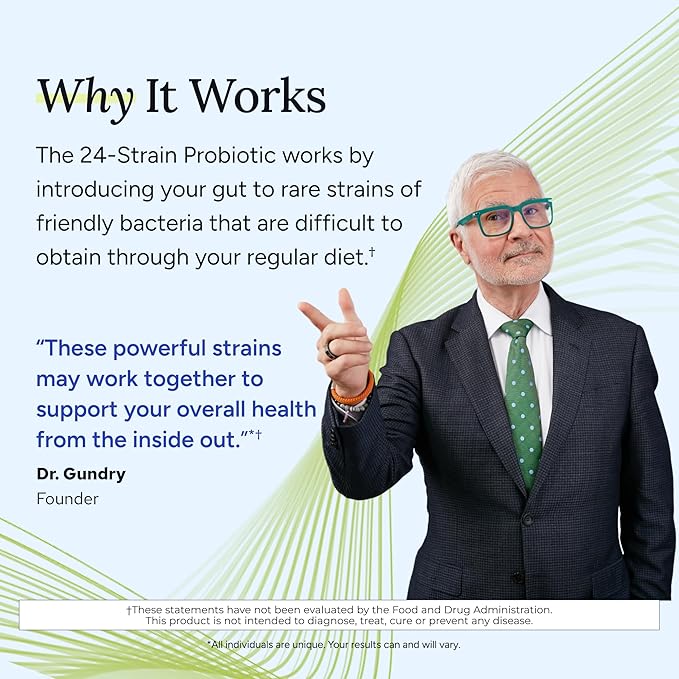 Gundry MD® 24 Strain Probiotic with 30 Billion CFUs 30 Count