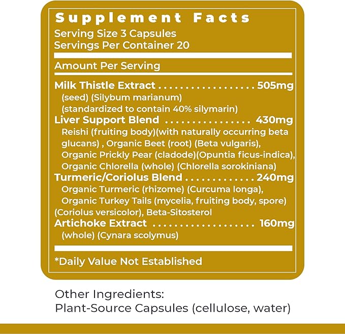 Premier Research Labs HepatoVen - Milk Thistle Liver Support Liver Cleanse &amp Maintain Liver Pills Liver Vitamins for Women &amp Men with Artichoke Extract - 60 Vegetarian Capsules