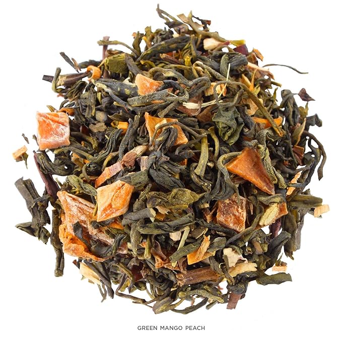 Tea Forte Premium Loose Leaf Tea Blend Resealable 1 Pound Bag Makes 160-175 Cups Green Mango Peach Tea