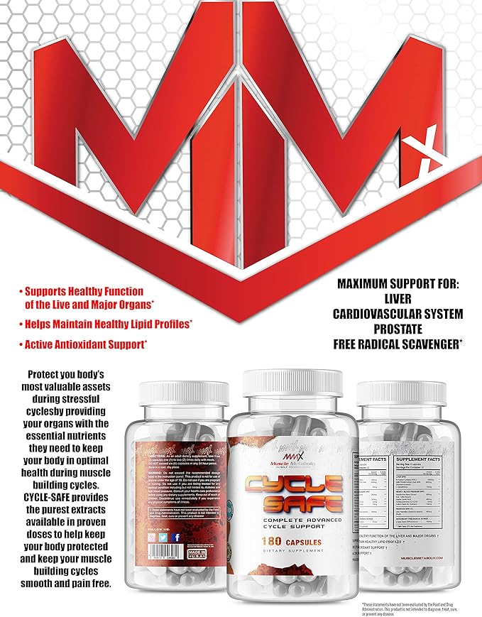 Cycle Safe Liver &amp Organ Defense | Complete Cycle Support | Super Prostate Support | Liver Support | Antioxidant Grape Seed Extract Plus Organ Detox | 180 Capsules Mens Supplement