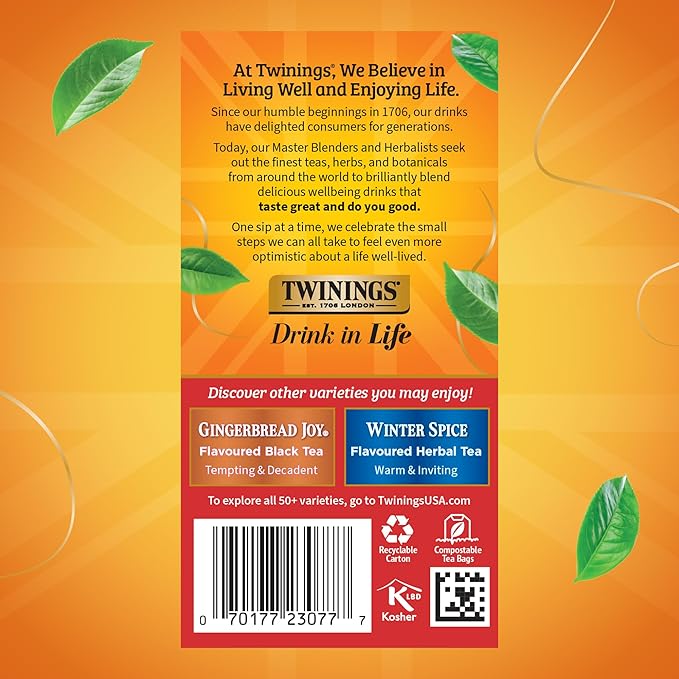 Twinings of London Christmas Black Tea Box of 20 Tea Bags (Pack of 2)