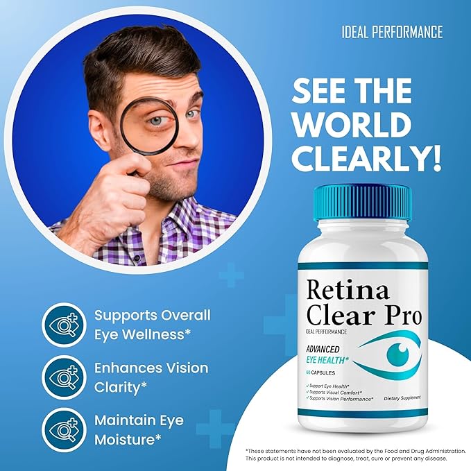 Retina Clear Eye Supplement - Retina Clear for Eyes Capsules - Maximum Strength Advanced Formula All Natural Visual Wellness RetinaClear Pro Reviews (2 Pack)