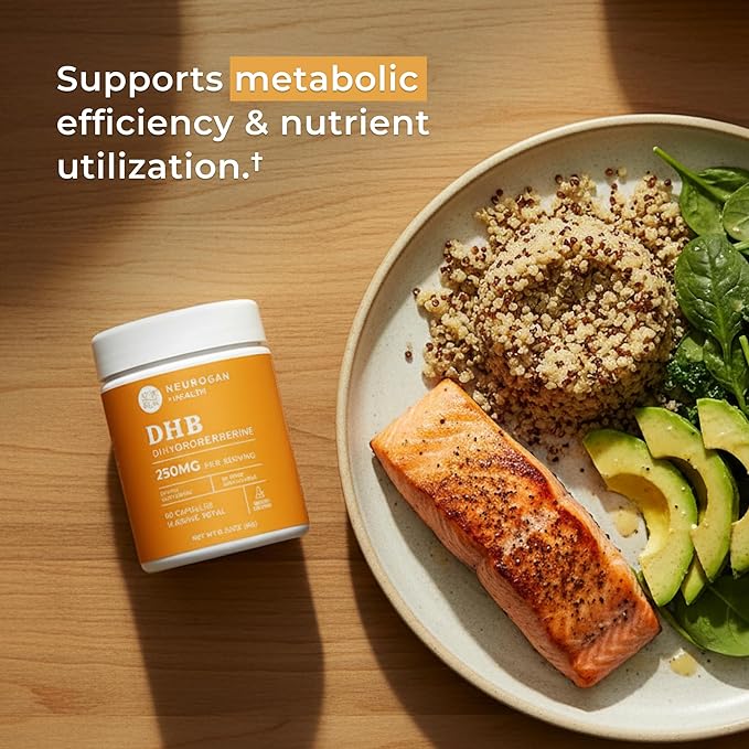 Neurogan Dihydroberberine Supplement Capsules - High-Potency 250mg Per Serving - Bioavailable Berberine Metabolite for Metabolic Function Heart Health &amp Nutrient Utilization - Made in USA