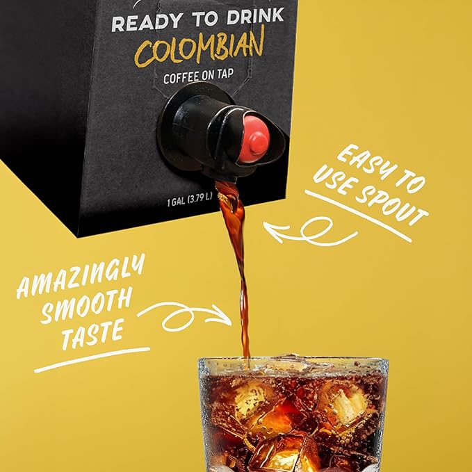 Java House Cold Brew Coffee on Tap (Pack of 2) – Premium 100% Arabica Medium Roast – Smooth Colombian Flavor with Chocolate &amp Caramel Notes – 1 Gallon Box (16 Servings) – Ready to Drink No Brewin