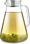 Teabloom One-Touch Tea Maker 2-in-1 Teapot and Kettle with Stainless Steel Filter Lid for Loose Tea – Stain-free Borosilicate Glass Teapot (56 Oz) – Tea Connoisseur's Choice