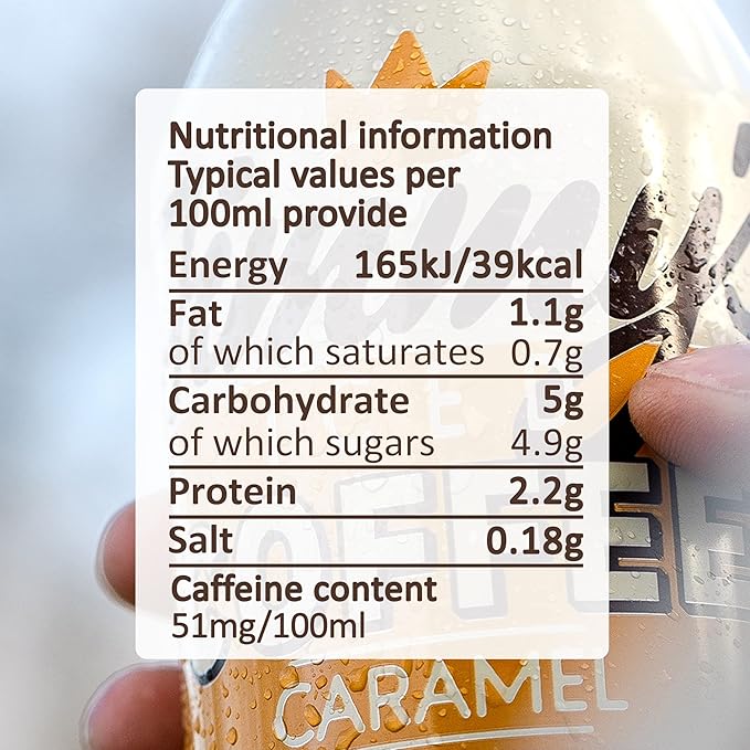 Jimmy's Iced Coffee Caramel BottleCan™ Multipack (12 x 275 ml) Refreshing Ready to Drink Rainforest Alliance Arabica Chilled Coffee Energy Drink