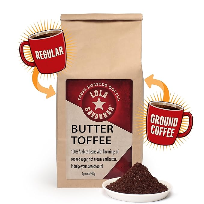 Lola Savannah Butter Toffee Ground Caffeinated Coffee 2lb