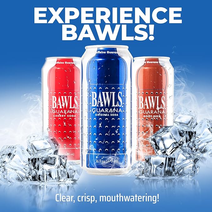 BAWLS Guarana Variety Pack BAWLS Guarana Drink Guarana Soda Guarana Fueled Soda for Energy High Energy Caffeinated Drink 16oz 24 Pack Cans