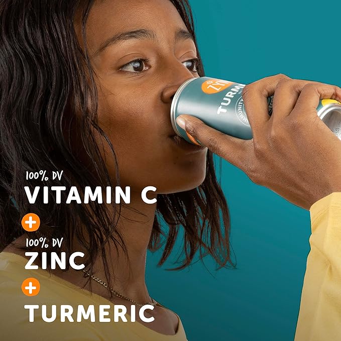 ZYN Turmeric Wellness Drink (24 Pack) Lemon Ginger Flavored Turmeric Curcumin with Black Pepper No Added Sugar Low Carb &amp Low Calorie Clean Alternative