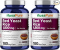 NusaPure Red Yeast Rice 1800mg 180 Veggie Capsules (Non-GMO Vegan) (Pack of 2)