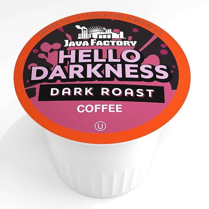 Java Factory Coffee Pods Dark Roast Coffee for Keurig K Cup Brewers Hello Darkness 80 Count