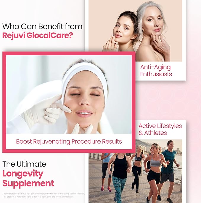 GlocalCare Rejuvi Collagen Booster – 300mg Ovoderm Vegetarian Collagen for Skin Elasticity Firmness &amp Joint Support – Biotin Grape Seed Extract CoQ10 (20 Capsules)