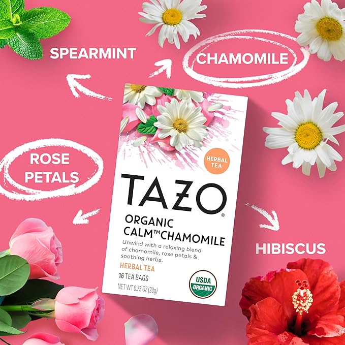 TAZO Tea Bags Regenerative Organic Zen Calm Chamomile &amp Herbal Organic Dream 16 CT (1ea) (Variety Pack)