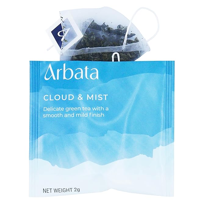 Arbata Cloud &amp Mist Green Tea 24 Pyramid Tea Bags – Artisanal Chinese Green Tea from Lushan Mountains Lightly Caffeinated Smooth &amp Delicate Flavor Premium Tea Gift Set