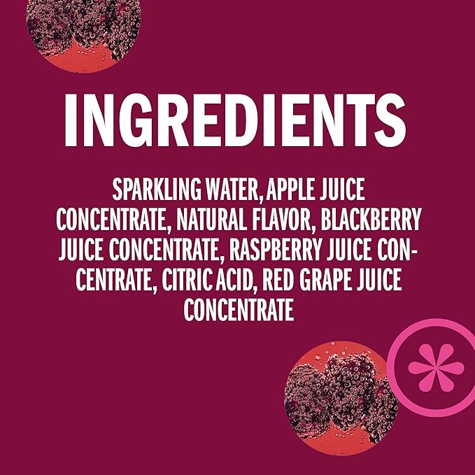 IZZE Sparkling Water Juice Beverage Blend Blackberry No Sugar Added 8.4 FL OZ 24 Cans
