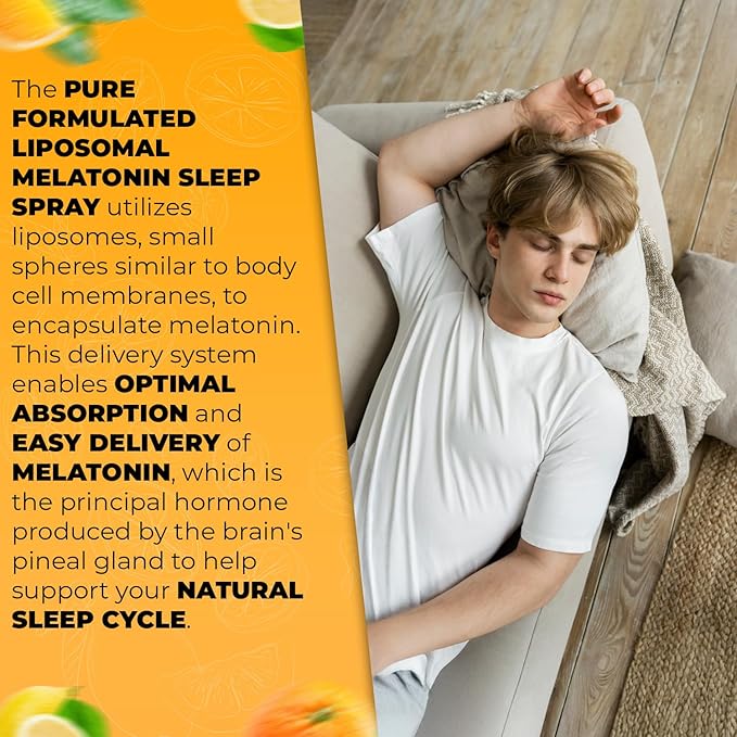 Fast-Acting Melatonin Sleep Spray Liposomal Oral Mist for Adults &amp Kids Natural Citrus Flavor Alcohol-Free Gluten-Free Sleep Support