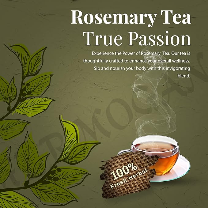 HERBOGANIC Rosemary Herbal Tea - Digestion Support and Immune Boost | Refreshing and Delicious Blend | Natural Ingredients | 60 Tea Bags