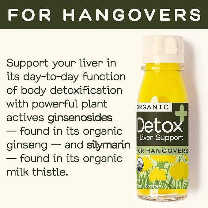 Greenhouse Juice Detox Wellness Shots Organic Immunity Shots Juice Liver Health Wellness + Anti-Inflammatory with Ginseng Milk Thistle and Dandelion Vegan &amp Gluten-Free (2 Oz Pack of 12)