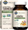 Garden of Life Organics Maximum Strength Turmeric Joints &amp Mobility Support 30 Tablets - 500mg Curcumin (95% Curcuminoids) Black Pepper - Organic Non-GMO Vegan &amp Gluten Free Herbal Supplements