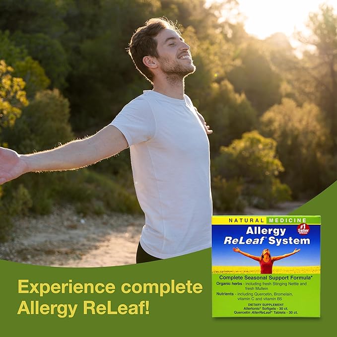 Herbs Etc. Allergy ReLeaf System - Seasonal Discomfort Supplement - Provides Seasonal Support for Sneezing &amp Itchy Eyes - Supports Sinus Function - 30 Softgels (30 Servings) 30 Tablets (30 Servin