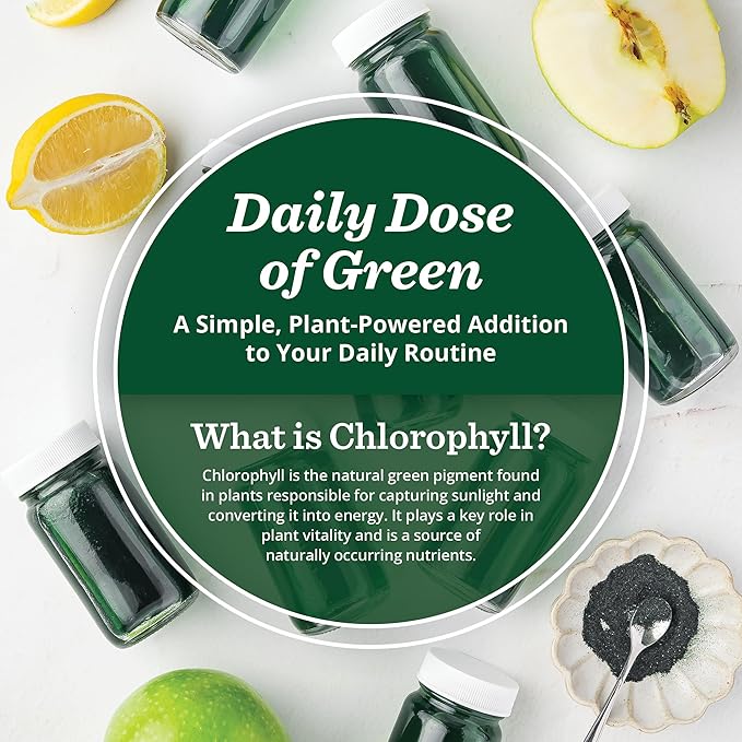 All About Juicing Chlorophyll Green Juice Shots - Clean Energy Detox Alkalize - 15 Stick Packs - 120 mg Superfood Juice Powder - PuriVibe