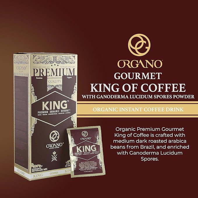 ORGANO King of Coffee 100% Certified Ganoderma Lucidum (25 Sachets)