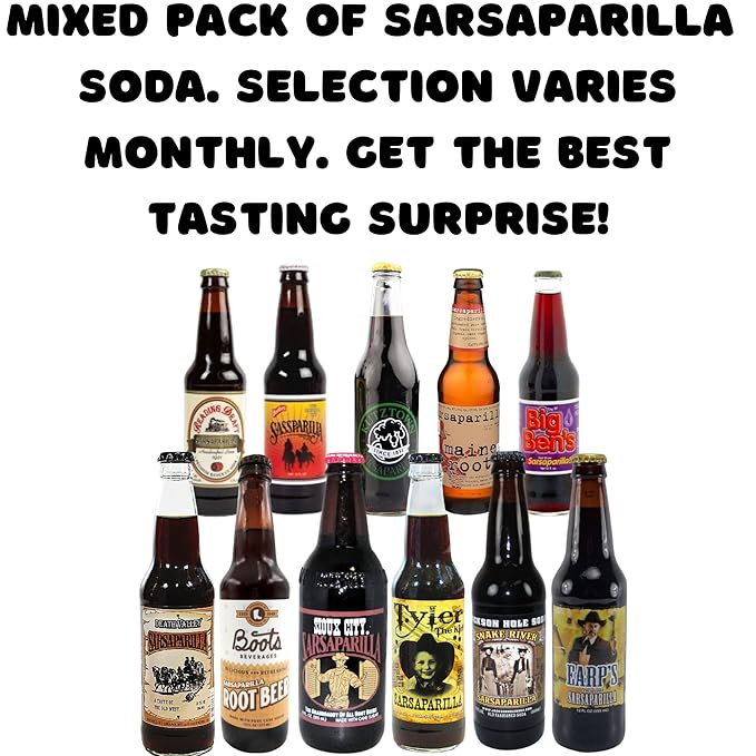 Sarsaparilla Soda Variety Sampler Pack | Premium Crafted Variety Pack from Around USA | Includes Crazy Soda Pop Bottle Opener (4 Pack)