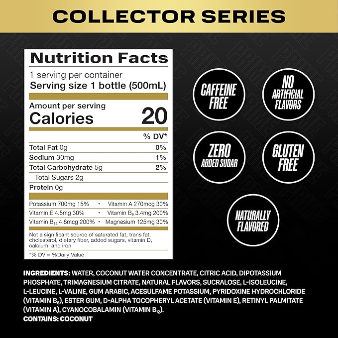 PRIME Hydration Collector Series Sports Drinks Electrolyte Enhanced for Replenishing Fluids 250mg BCAAs B Vitamins Antioxidants Low Sugar 16.9 Fl Oz 12 Pack