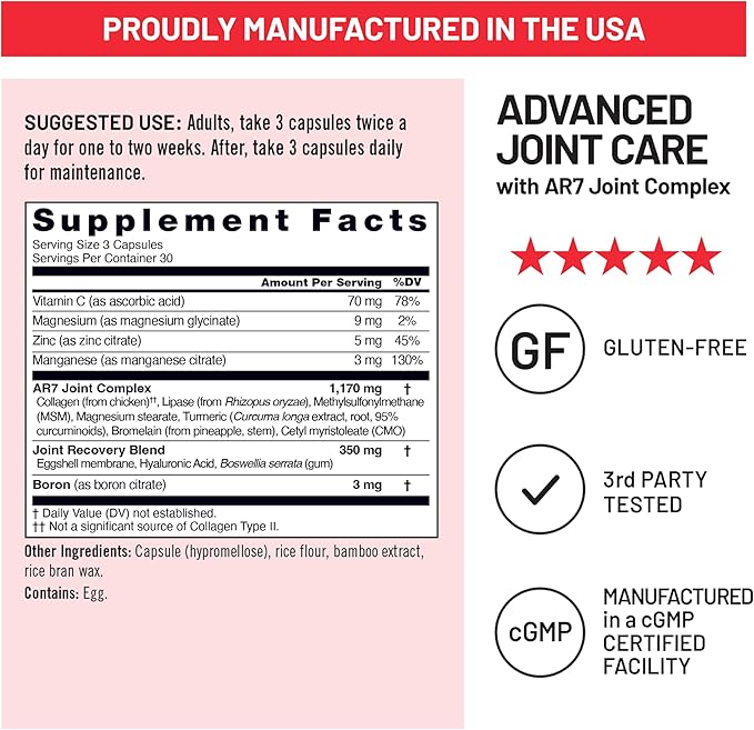NatureWise Advanced Joint Supplement with Clinically Tested AR7 Joint Complex Ingredient - Comfort &amp Flexibility Support - Non-GMO USA Manufactured - 90 Capsules[30-Day Supply]