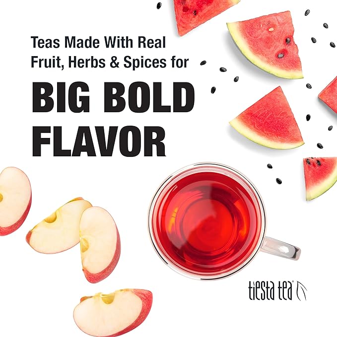 Tiesta Tea - Chunky Watermelon Loose Leaf Sweet Watermelon Herbal Tea Premium Non-Caffeinated Fruit Blend Makes Hot or Iced &amp Brews Up to 200 Cups 16oz Resealable Bulk Pouch