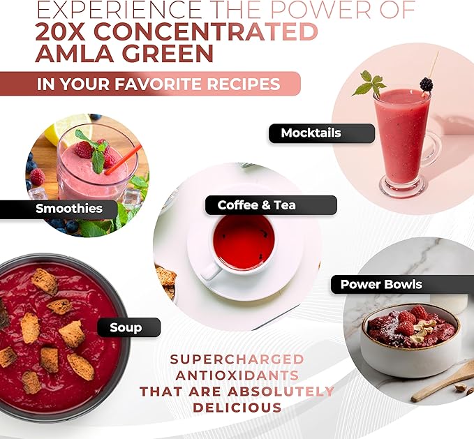 Amla Powder &amp Green Tea Superfood Supplement with Hibiscus 20x Ultra Concentrated Amla Antioxidant Support Made with Oolong Tea and Indian Gooseberries Organic Vegan Hibiscus 90 Servings