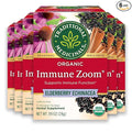 Traditional Medicinals Tea Organic Immune Zoom Elderberry Echinacea - Supports Immune Function - Kosher Non-GMO Caffeine-Free Compostable - 48 Tea Bags