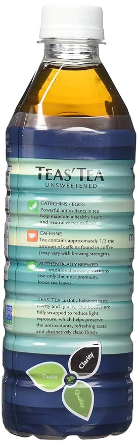 Teas' Tea Unsweetened Mint Green 16.9 Ounce (Pack Of 12)