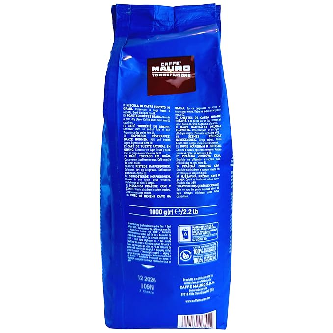 Caffe Mauro Special Concerto Roasted Espresso Beans from Italy 2.2 lbs (1kg) Italian Espresso Coffee Beans Dark Roast – Full Body &amp Intense Flavor Arabica &amp Robusta