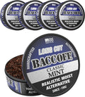 5 Cans BaccOff Classic Mint Long Cut Bold and Icy Mint Flavor Realistic Moist Alternative