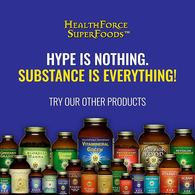 HEALTHFORCE SUPERFOODS Vitamineral Green - Mineral Supplement for Immune &amp Thyroid Support - Green Powder Supplement with Ingredients from The Land - Gluten-Free &amp Vegan - 120 Capsules