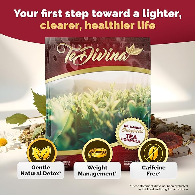TeDivina Plant-Based Cleansing Formula Caffeine-Free Wellness Drink with 12 Blended Ingredients Colon Support Original Flavor 0.3oz (Pack of 1)